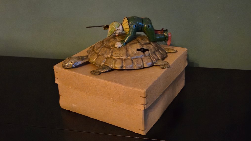 Eberl - 鐵皮玩具 - Extreme Rare Clown on Turtle, Boxed - 1920-1930 - 德國 #1.0