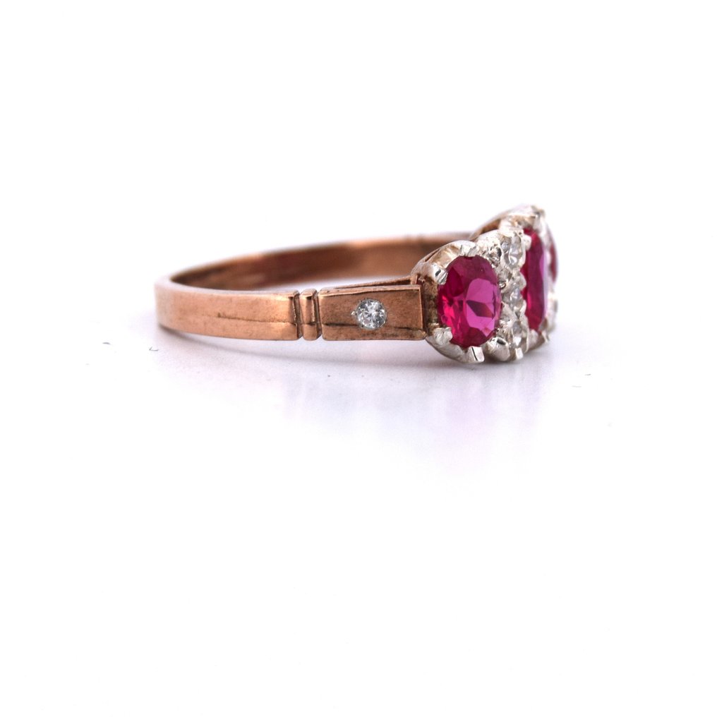 No reserve price - Arm ring - 9 kt. Rose gold -  1.26ct. tw. Ruby - Diamond #3.2
