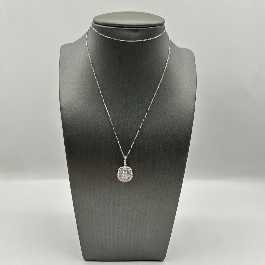 Lanț - 18 ct. Aur alb - Diamant #1.0