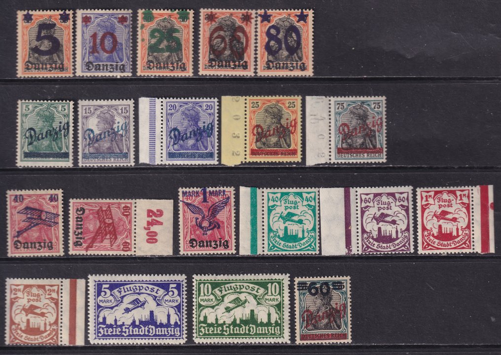 Danzig 1920/1923 - Composition - Michel; 16/25,50/52,66/86,90/180 #1.0