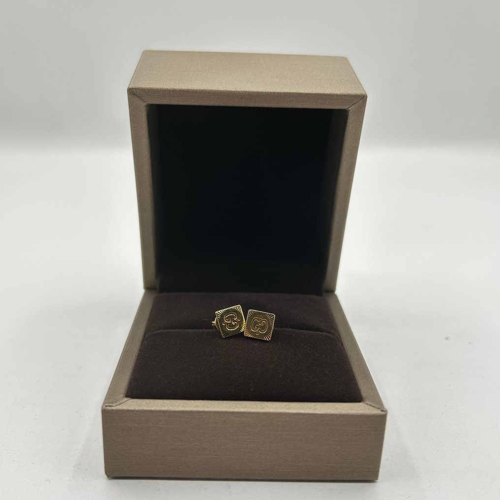 Gucci - 耳环 - Interlocking G square cufflinks - 18K包金 黄金 #1.0