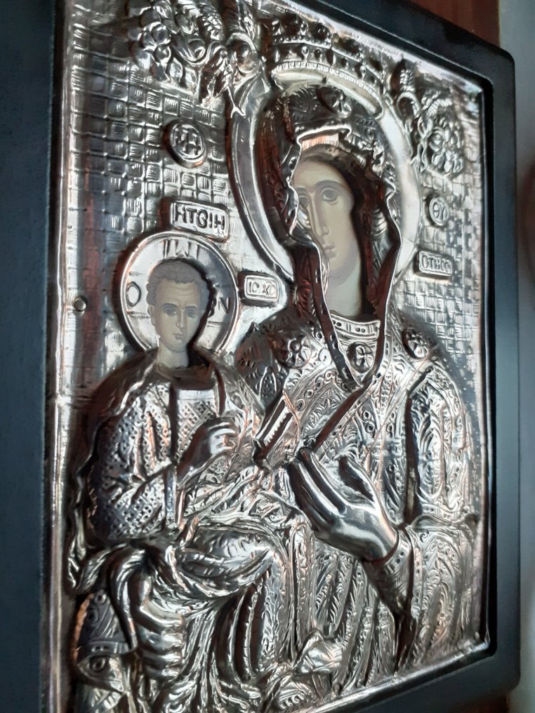 Εικόνα - Μητέρα του Θεού - Ασημί, Ξύλο #1.0