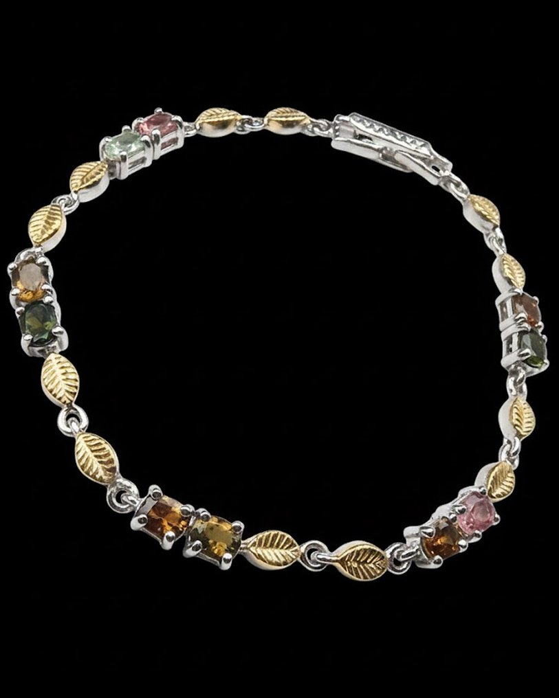 Argento, Bracciale Elfico "Foresta Incantata" in Tormaline: Armonia & Gioia di Vivere - Argento 925 - Bracciale #1.0