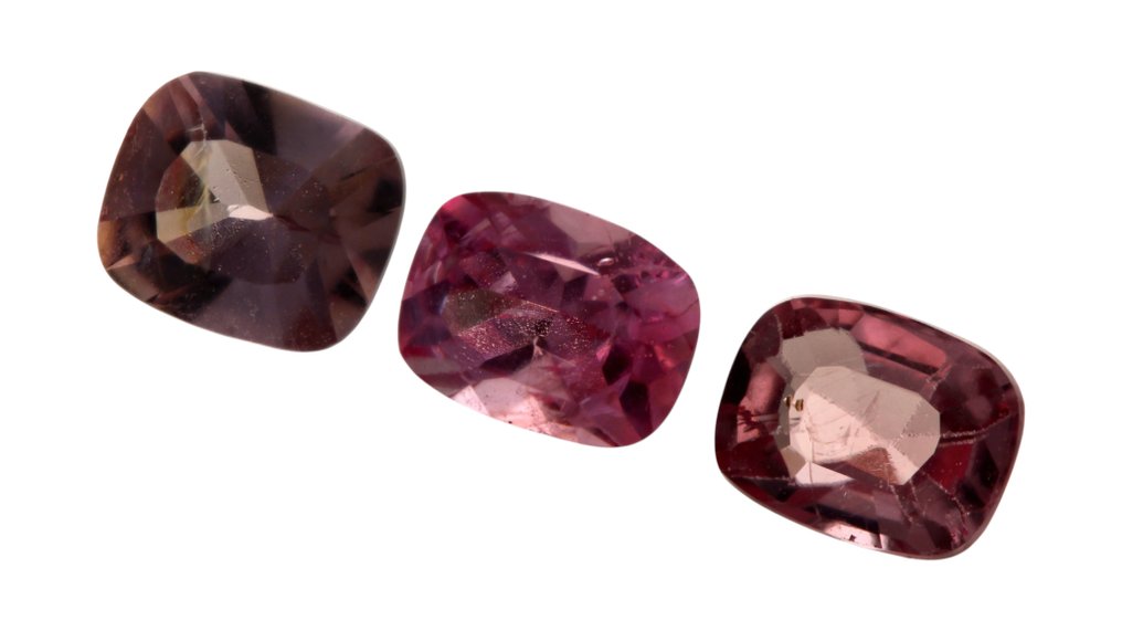 Ingen mindstepris - 3 pcs Violet, Lyserød Spinel - 1.73 ct - Instituto Gemólogico Español (IGE) #2.1