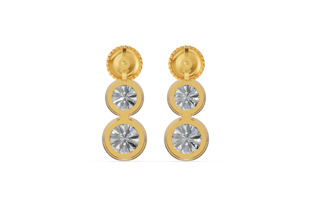 Boucles d'oreilles - 14 carats Or jaune -  2.91ct. tw. Diamant (Cultivé en laboratoire) - Diamant #3.2