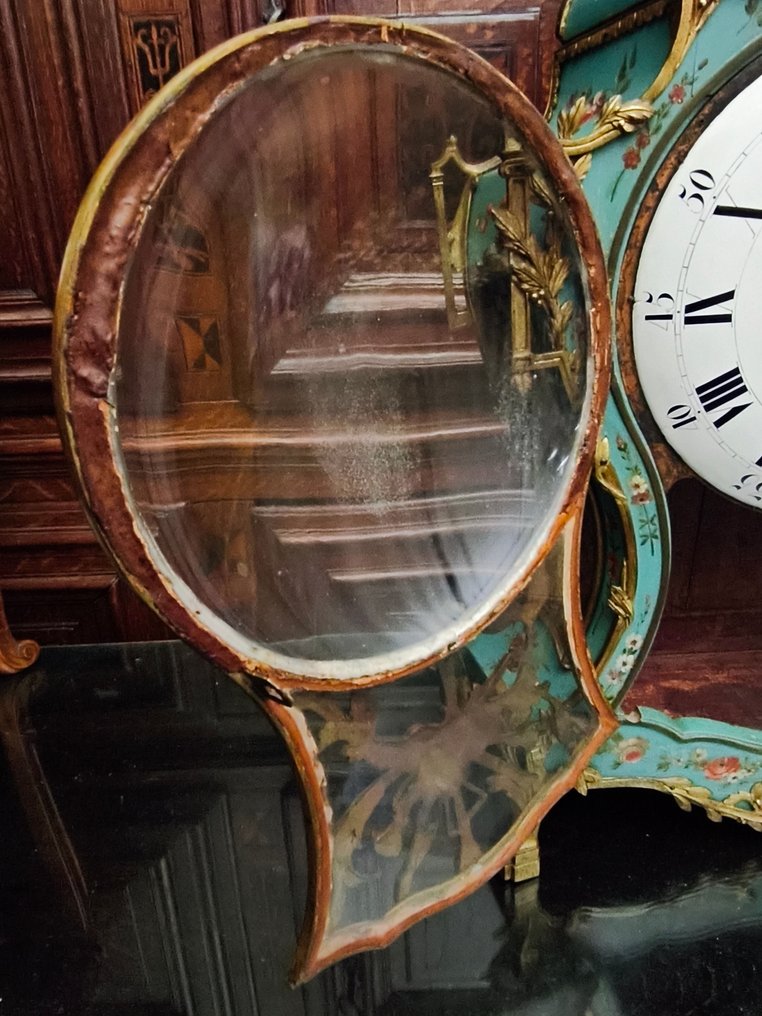 Cartel clock Louis XV In 'Bleu Céleste' martin varnish (Height 84cm) - Around 1765 #3.2