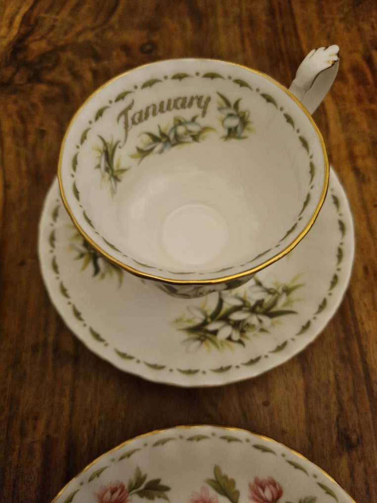 Royal Albert - Coffee set for 6 (6) - Flowers of the Month - Porcelain, Bone #2.1