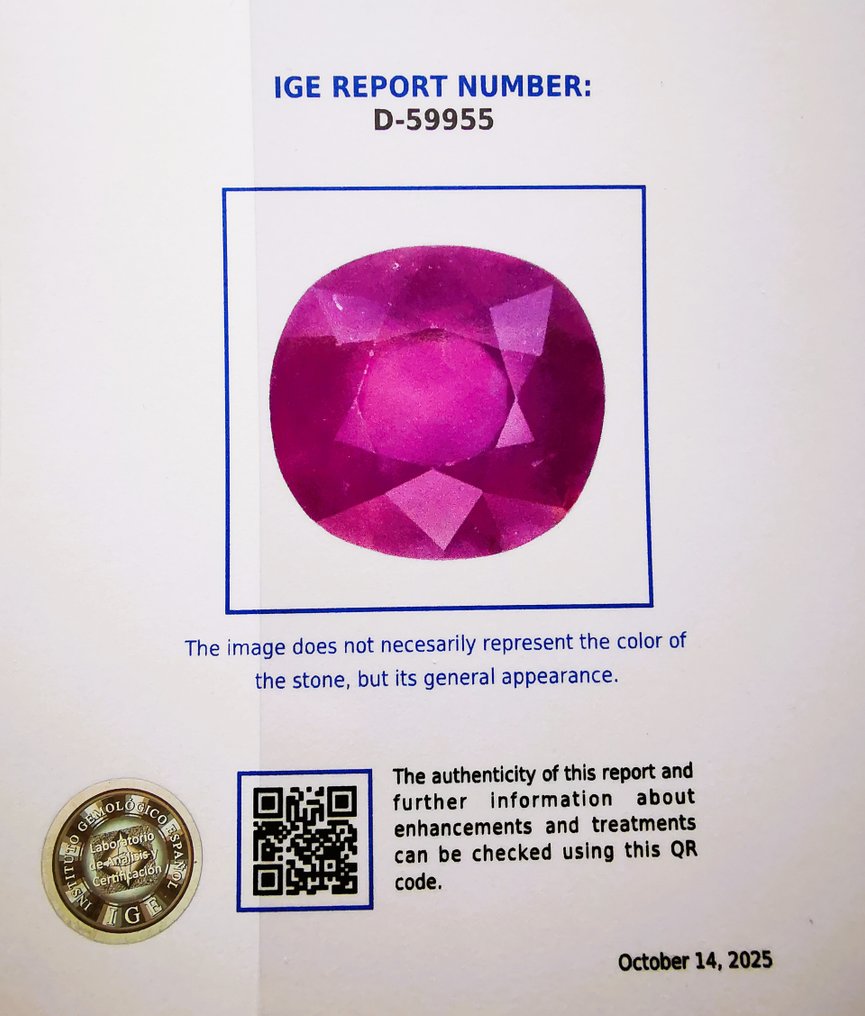 No reserve price - 1 pcs  Purple Sapphire  - 3.99 ct - Instituto Gemólogico Español (IGE) #3.2