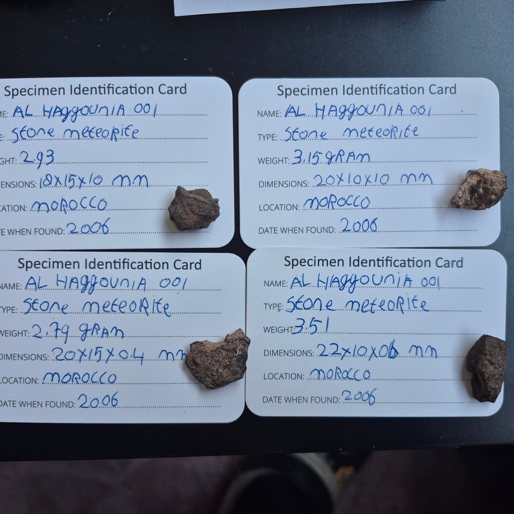 Al Haggounia 001 meteorite Beautiful display - Height: 28 mm - Width: 21 mm - 12.5 g - (4) #3.2