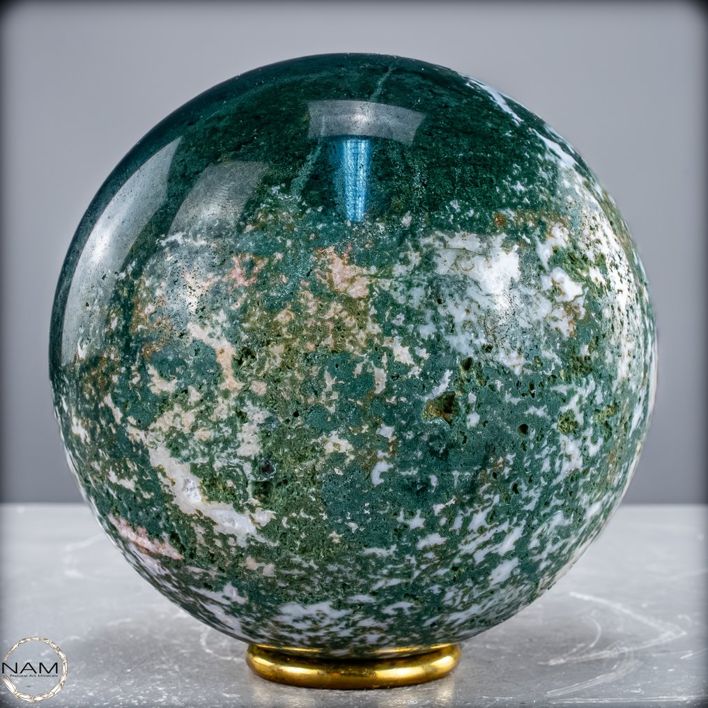 Musgo artístico natural raro - Ágata Sphere, Brasil- 2058.61 g #1.0