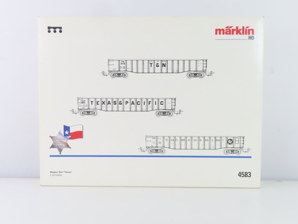 Märklin H0 - 4583 - Model train freight carriage (1) - 3-Piece Wagon Set 'Texas' - T&N, T&P, TM #1.0