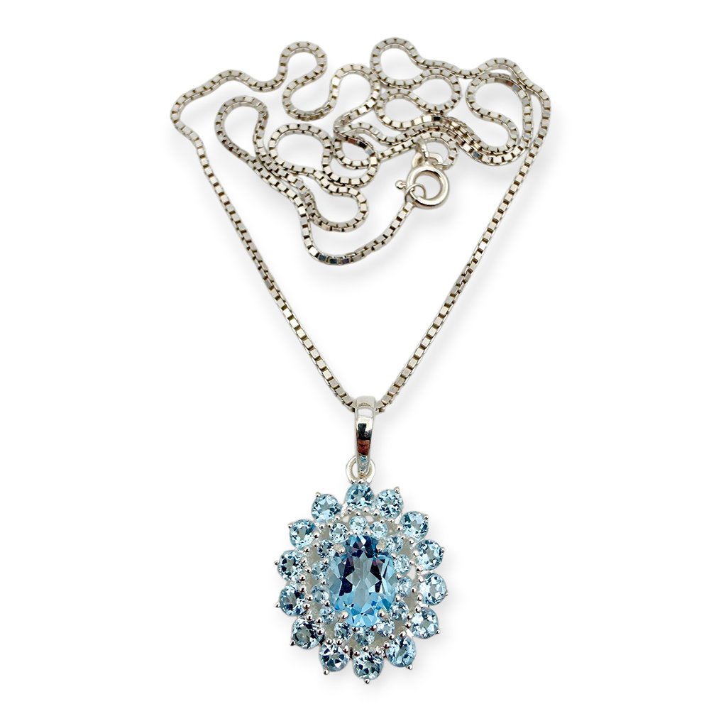 Senza prezzo di riserva - Collana Argento - Topaz (Certificato) #1.0