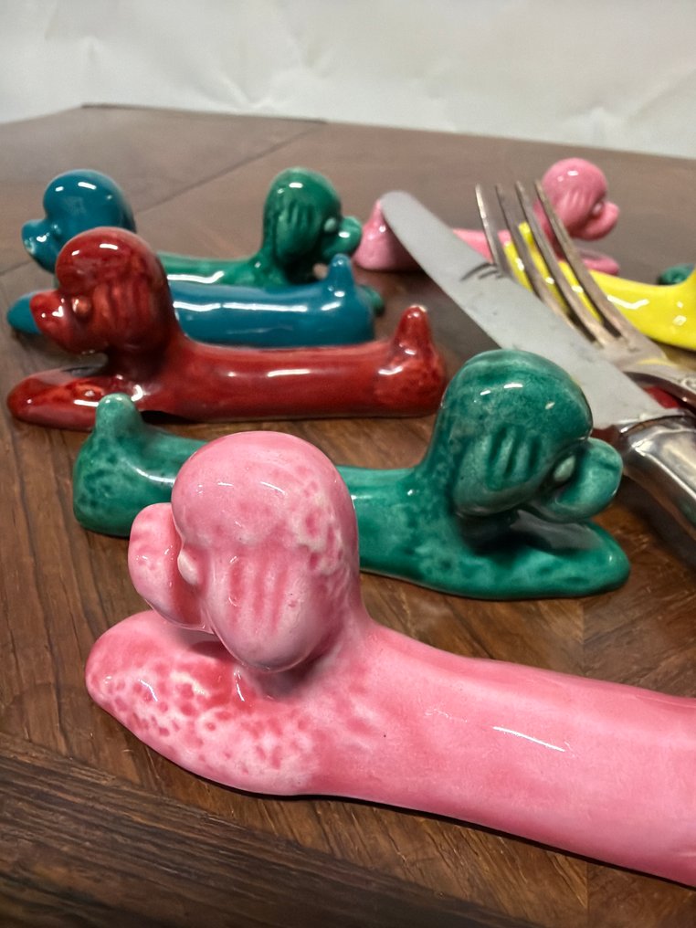 St. Clément - Knife rest (12) - Knife Rest, "Colours Dogs ". - Ceramic #1.0