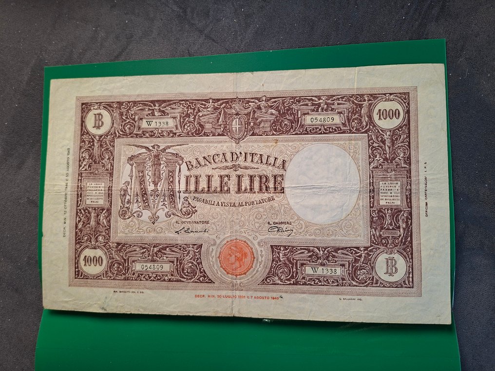 Italië. - 1.000 Lire 12/10/1946 - Gigante BI 51C; Pick 72  (Zonder minimumprijs) #1.0