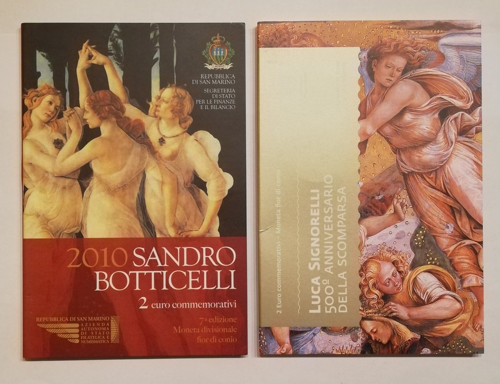 Σαν Μαρίνο. 2 Euro 2010/2023 "Botticelli' + "Signroelli" (2 coins)  (χωρίς τιμή ασφαλείας) #1.0