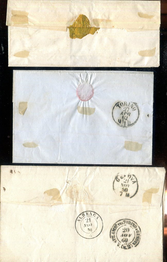 意大利古城邦-撒丁岛 1855/1862 - 撒丁岛的取消与费率 - Sassone 15C, 15Da. #1.0