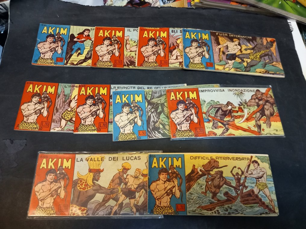 Akim - Sequenza  dalla nn. 601 alla 700 strisce originali di akim - 99 Comic - First edition - 1963/1965 #1.0