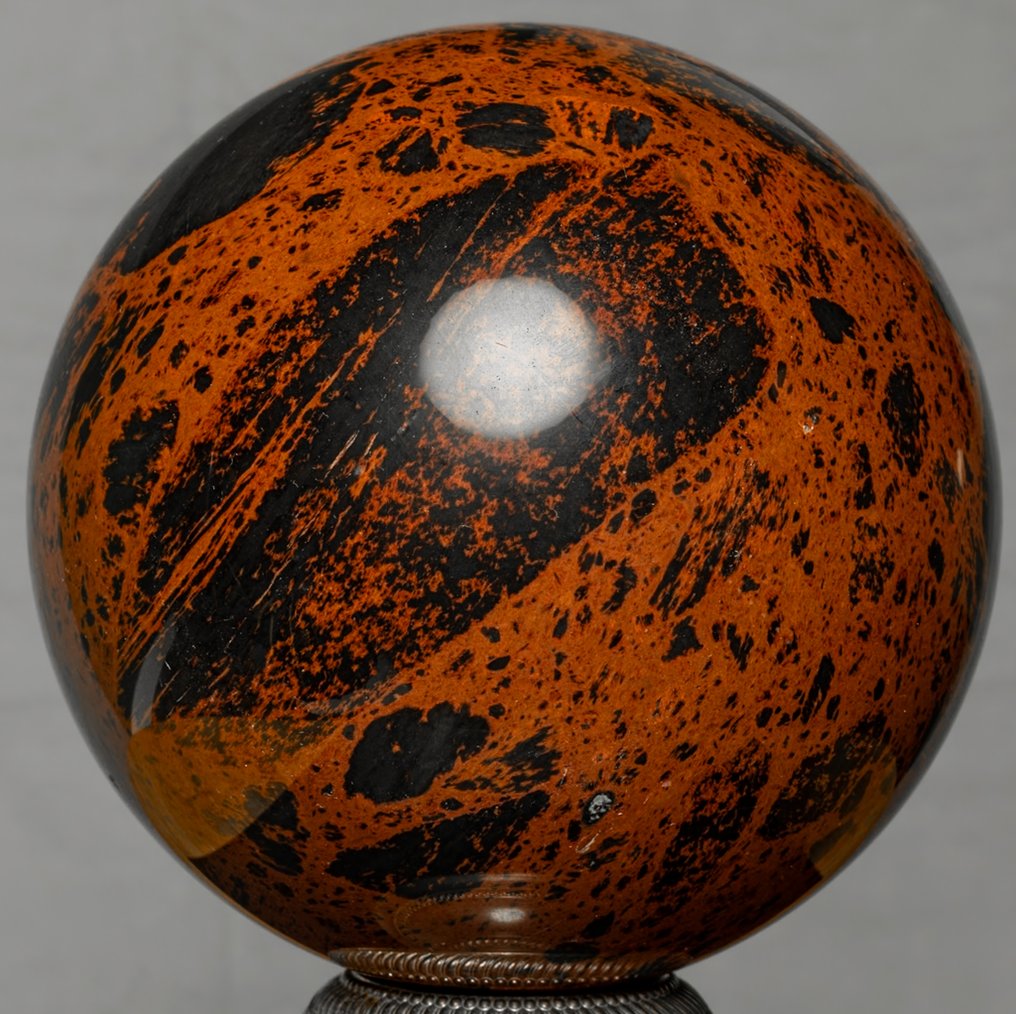 精美的红木黑曜石球体 球体 - 高度: 13.94 cm - 宽度: 13.94 cm- 3308 g #1.0