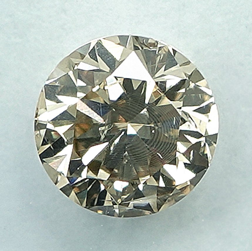 没有保留价 - 1 pcs 钻石 (天然色彩的) - 0.72 ct - 圆形 - Fancy light 稍帶棕色的 黄色 - I2 内含二级 - 国际宝石研究院(IGI) #1.0