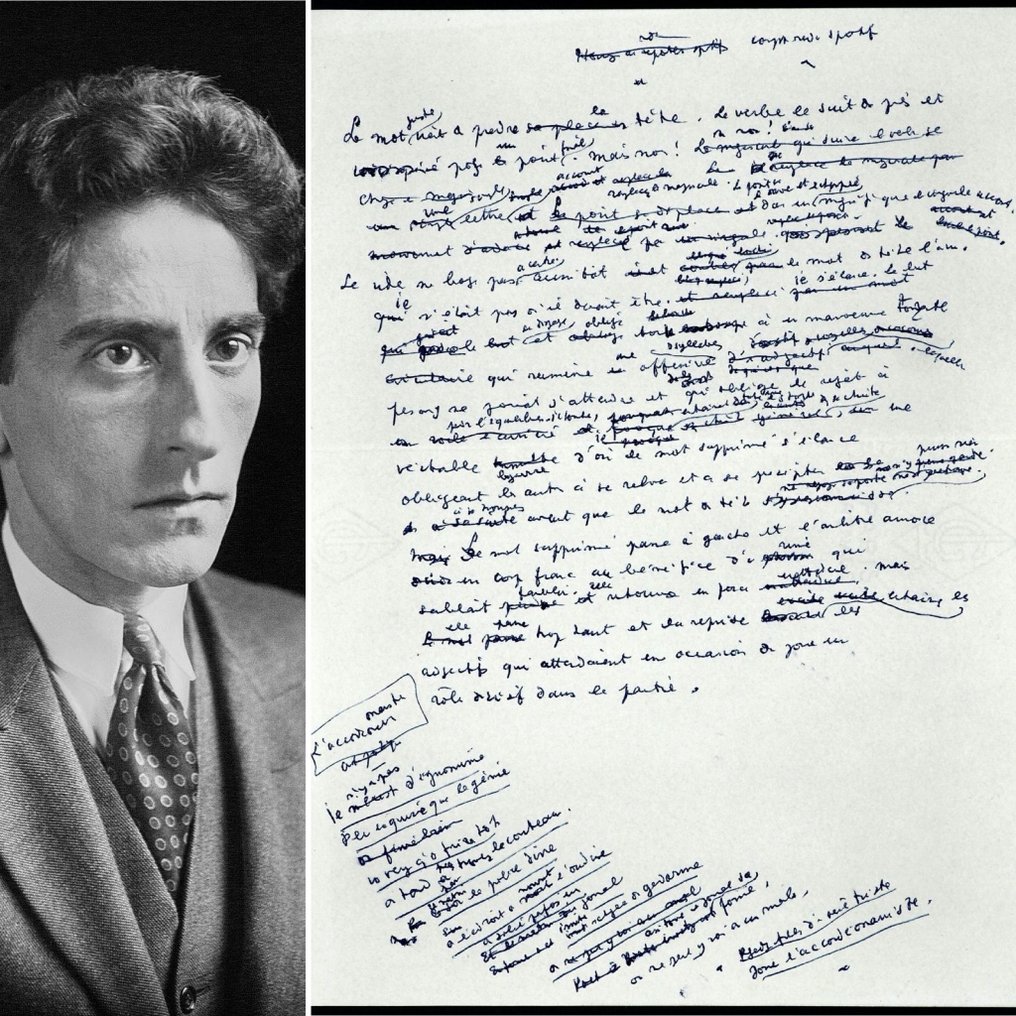 Jean COCTEAU - Poème autographe - "l'accordéonaniste" - Inédit - 1952 #1.0