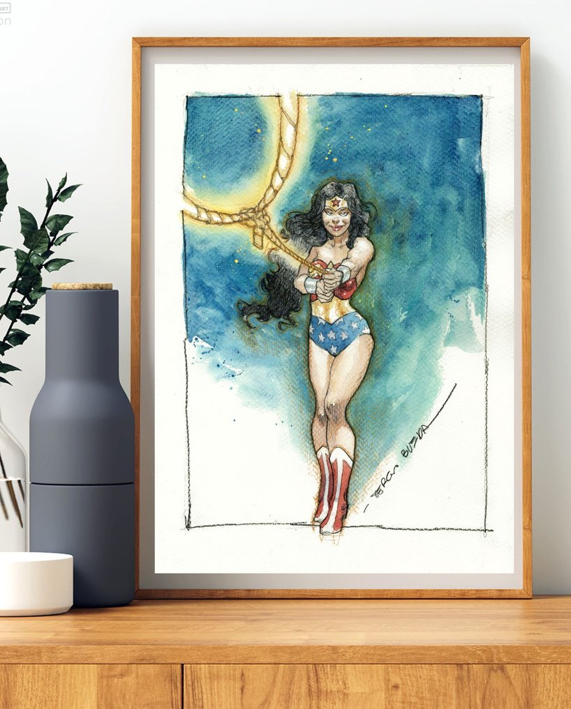Bleda, Sergio - Original colour drawing - Wonder Woman: Lasso of Truth - Hand Signed #1.0