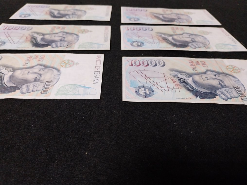 Spain. - 6 x 10 000 Pesetas 1992 - Pick 166  (No reserve price) #3.2