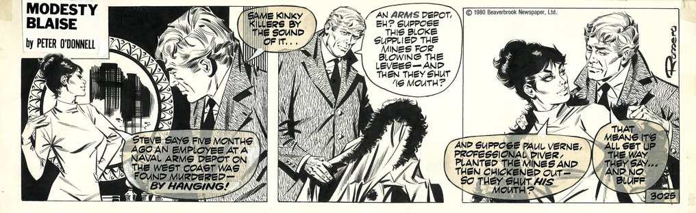 Romero, Enric Badia - 1 Original page - Modesty Blaise - strip #3025 - The Gallows Bird - 1973 #1.0