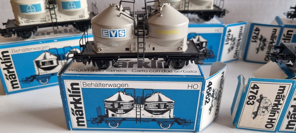 Märklin H0 - Τρένο μοντελισμού μεταφοράς εμπορευμάτων (7) - Märklin 4763 / 4662 / 4661 / 4761 H0 αμαξάμα φορτίου σιλό 'Societe des ciments' της SNCF - SNCF #2.1