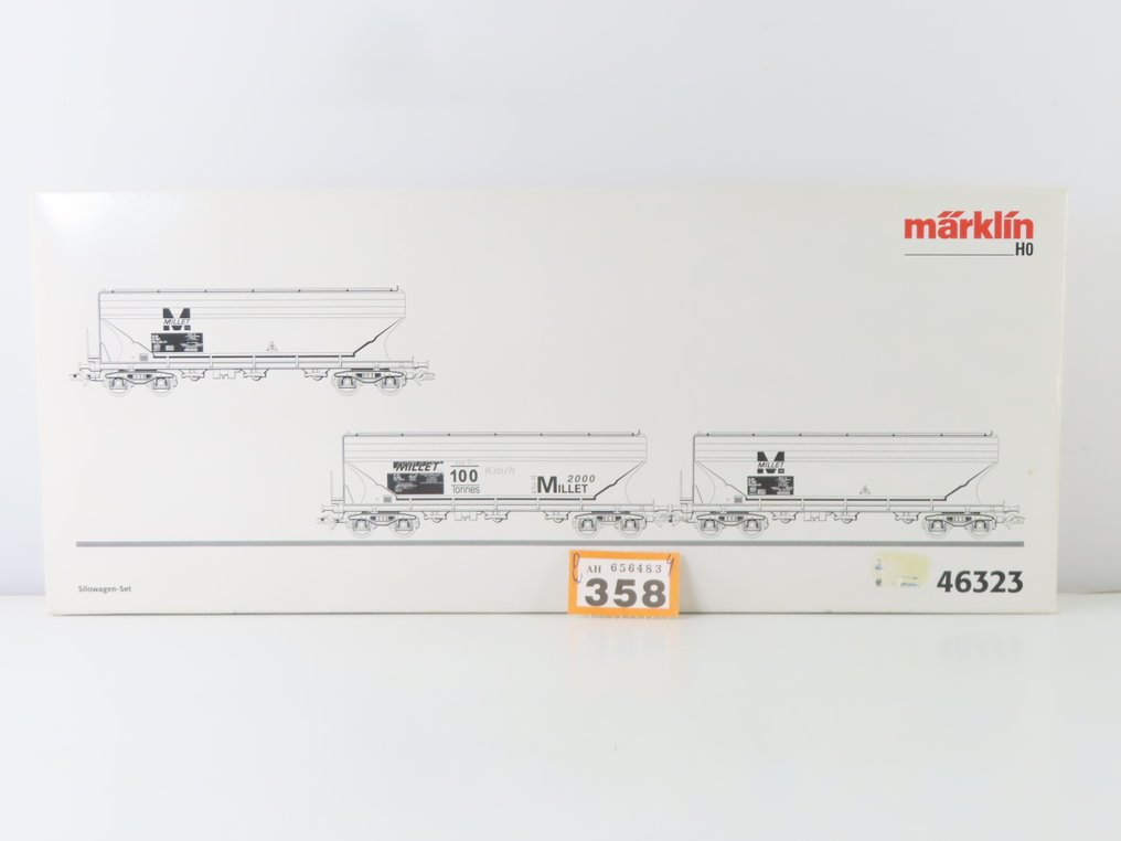 Märklin H0 - 46323 - Zestaw modeli wagonu towarowego (1) - 3-częściowy zestaw wagonów towarowych Silo 'Millet' - SNCF #2.1