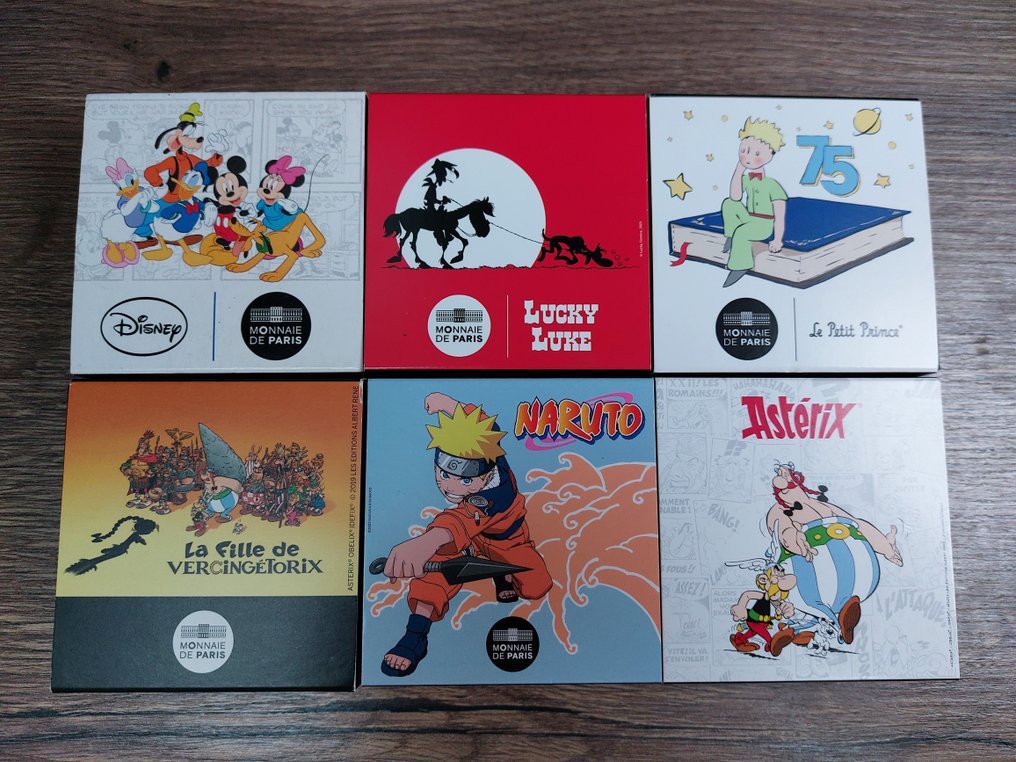 Frankrike. 10 Euro Various Years (6 monnaies) Proof #1.0