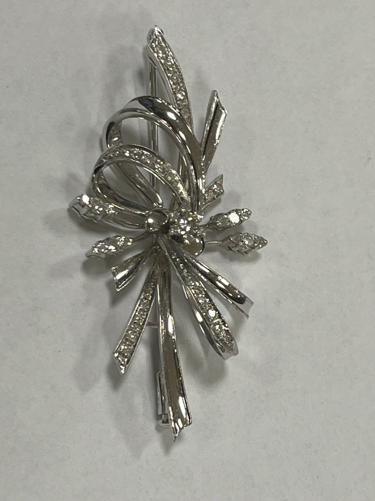 Καρφίτσα - 18 καράτια Λευκός χρυσός -  0.80ct. tw. Διαμάντι (Φυσικό)  - Διαμάντι - 18 καράτια #1.0