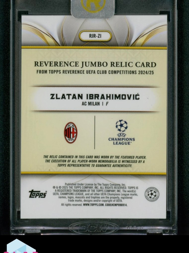 2024/25 Topps Reverence UCC Zlatan Ibrahimović 1/10 Κάρτα patch - 1 Card - Near Mint (NM) #1.0
