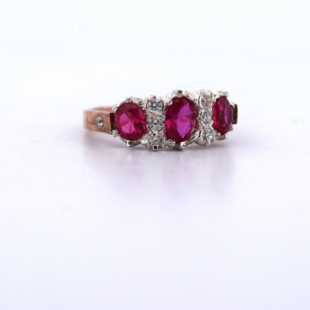 No reserve price - Arm ring - 9 kt. Rose gold -  1.26ct. tw. Ruby - Diamond #2.1