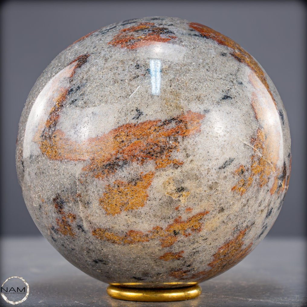 天然稀有红色车阵石 球体- 2433.49 g #3.2