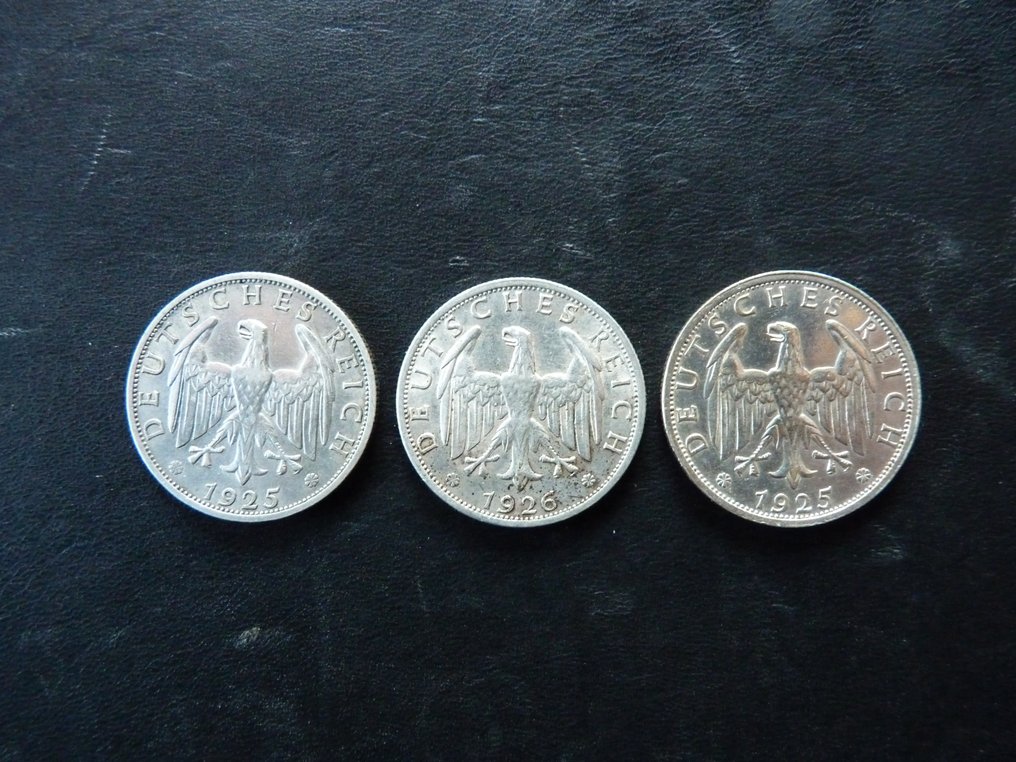 Germany, Weimar Republic 2 Reichsmark 1925 A, 1925 E, 1926F  (χωρίς τιμή ασφαλείας) #1.0