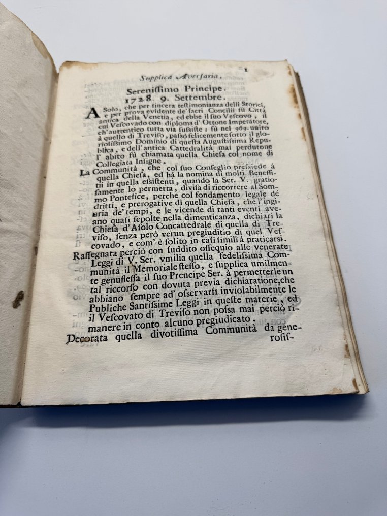 Supplemento al giornale dei letterati - Citta. Capitolo De' Canonici, E Clero Di Treviso Contro La Communita' D'Asolo - 1770 #2.1