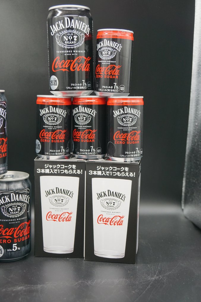 Jack Daniel's, Coca Cola Mixed Lot of Japanese Jack Daniel's & Coca Cola - Cans, penholders, glasses - 330ml & 125ml - 6 瓶 #2.1