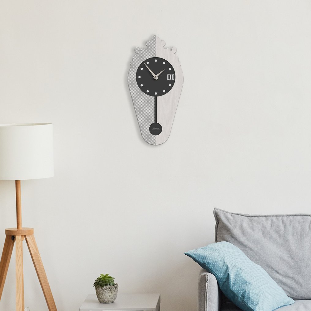 挂钟 - Giallobus -  艺术装饰 木 - 2025 - Liberty - Noir 23x45 #1.0