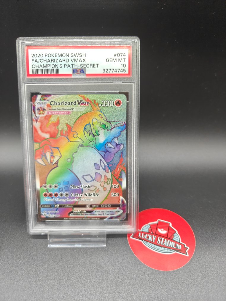 Pokémon - 1 Graded card - Charizard VMAX #074 Foil, Full art - PSA 10 - Sword & Shield - Champion's Path #1.0