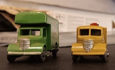 Matchbox 1:76 - Model car (4) - Matchbox Removals Service verhuiswagen en bouwvoertuigen (takel, bulldozer, kraan) #2.1