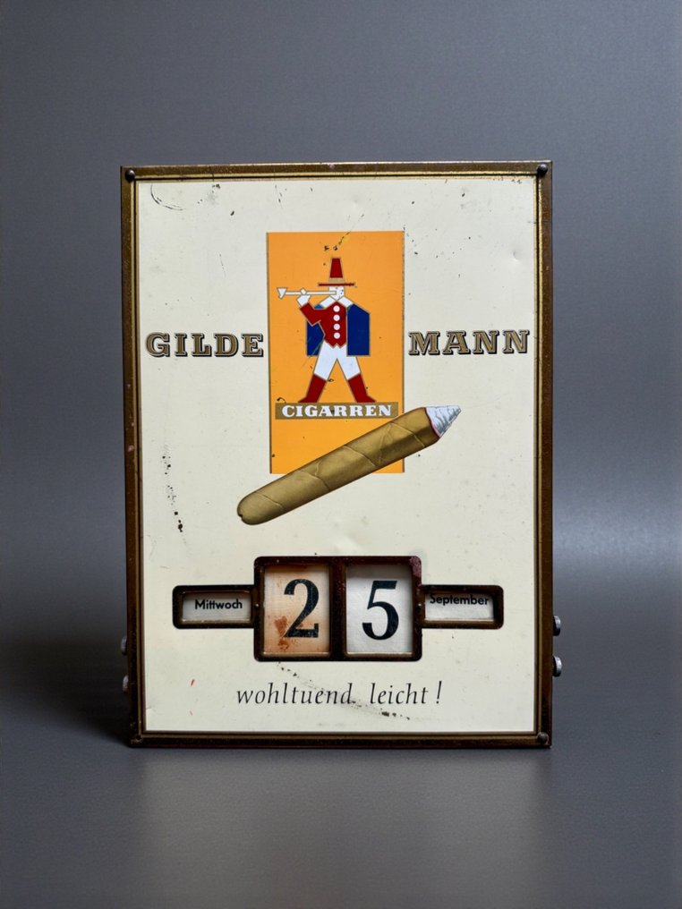 Gildemann Cigars - 1920-tallets evighetskalender - Markedsføringstegn - Tinn #1.0