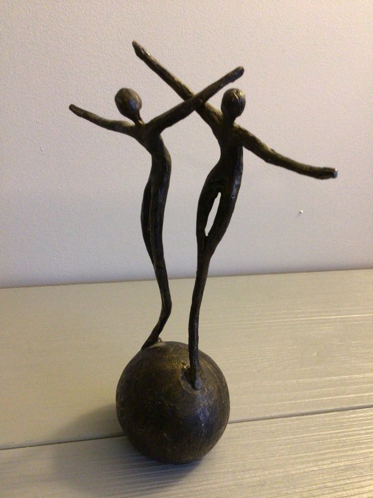 Corry Ammerlaan - Rzeźba, “ Happy together ! “ zeldzaam - 21 cm - stop #3.2