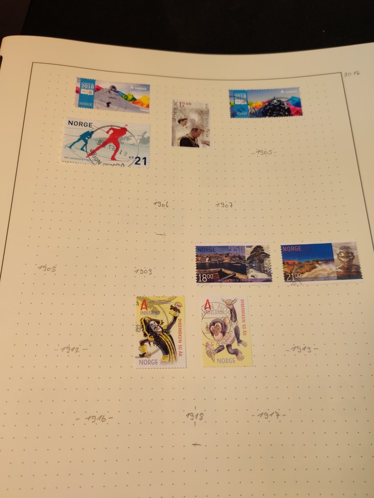 挪威 1910/2018 - 在纸张上的收藏 #3.2