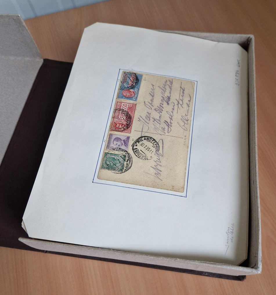 歐洲 1925/1991 - 独特：约130个古老、稀有且美丽的贴有邮票的封面，装在带印刷的原装存储盒中。 #3.2