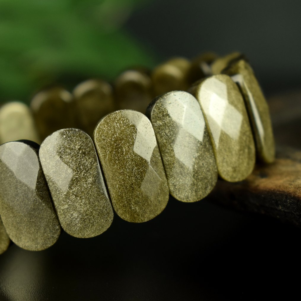 Οψιάνος Βραχιόλι υψηλής ποιότητας - Χρυσαφένια ερυσίδος ιριδίζουσα - Πλάτος: 20 mm- 43.6 g #2.1