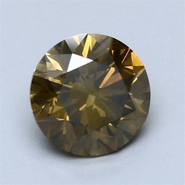 Zonder minimumprijs - 1 pcs Diamant  (Natuurlijk gekleurd)  - 1.39 ct - Rond - Fancy deep Groenachtig Geel - VS2 - International Gemological Institute (IGI) #1.0