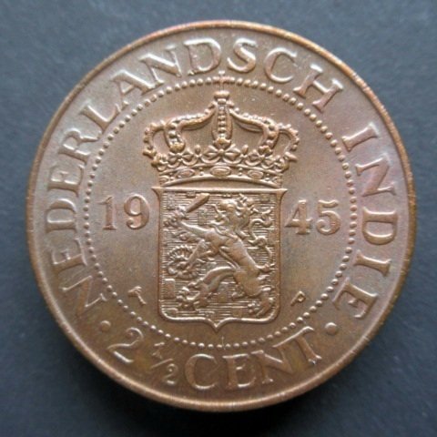 Indie Orientali Olandesi. 2 1/2 Cent 1945 P [TOPKWALITEIT]  (Senza prezzo di riserva) #1.0