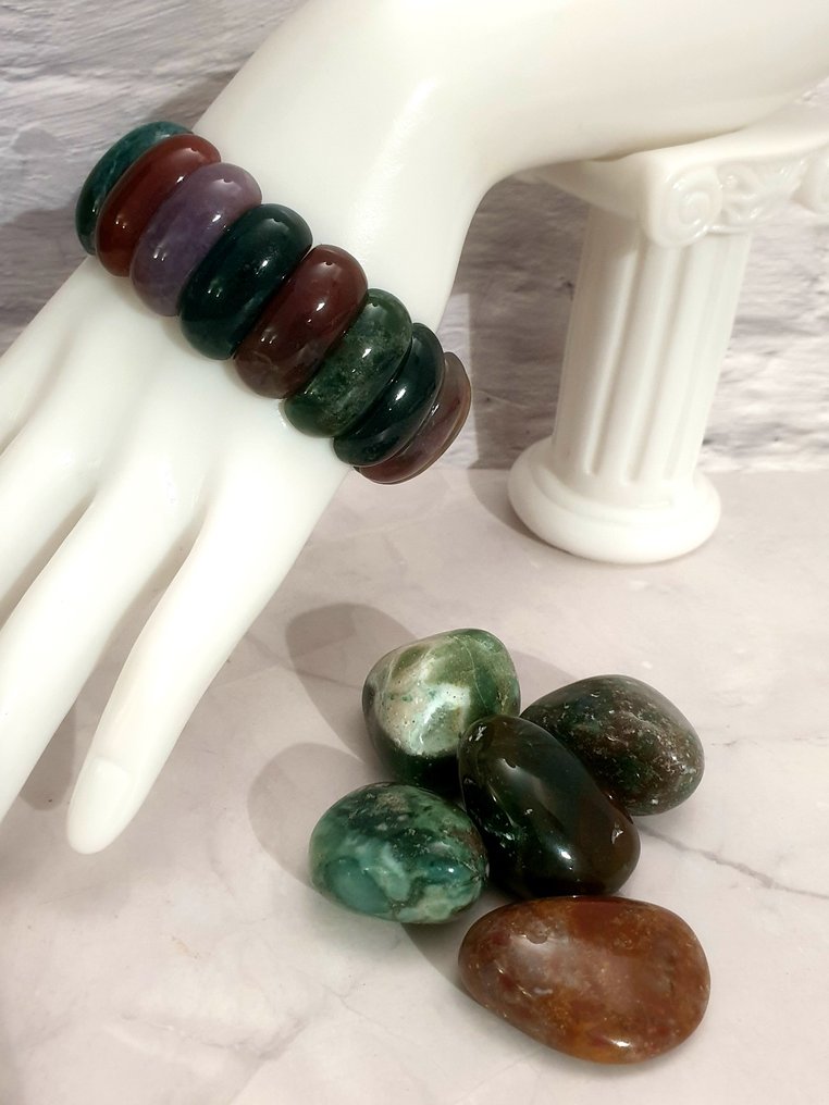 海洋碧玉 - 珠子 - 5件套滚石 #2.1