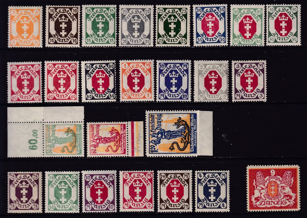 Danzig 1920/1923 - Composition - Michel; 16/25,50/52,66/86,90/180 #3.2