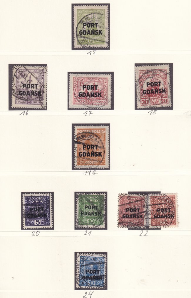 Danzig 1925/1929 - Collection Port Gdansk sur une carte d'insertion. - Michel: 1/37 #3.2